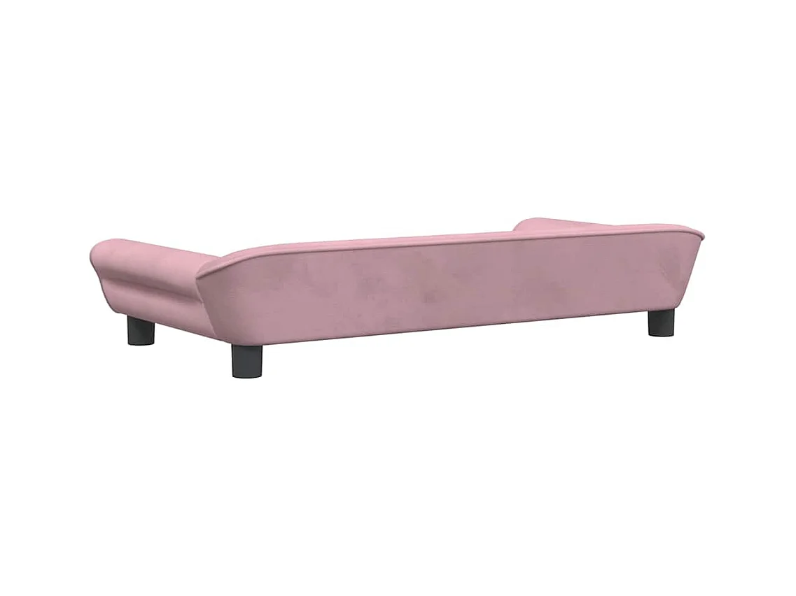 Cama para perros de terciopelo rosa 100x50x21 cm