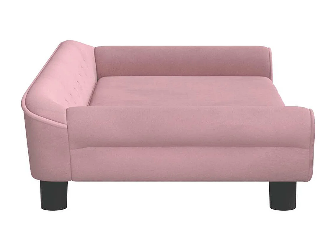 Cama para perros de terciopelo rosa 100x50x21 cm
