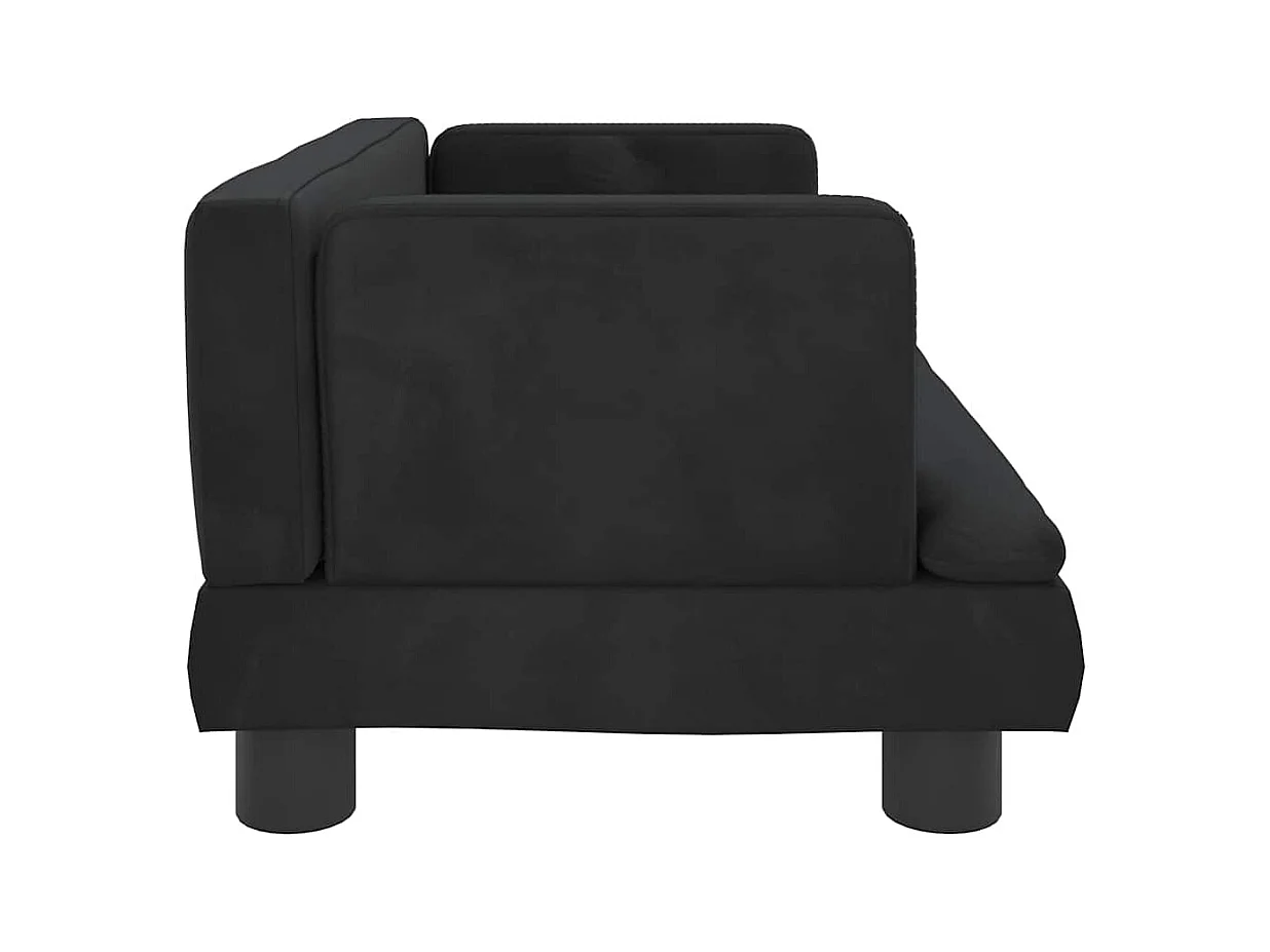 Cama para perros de terciopelo negro 60x40x30 cm