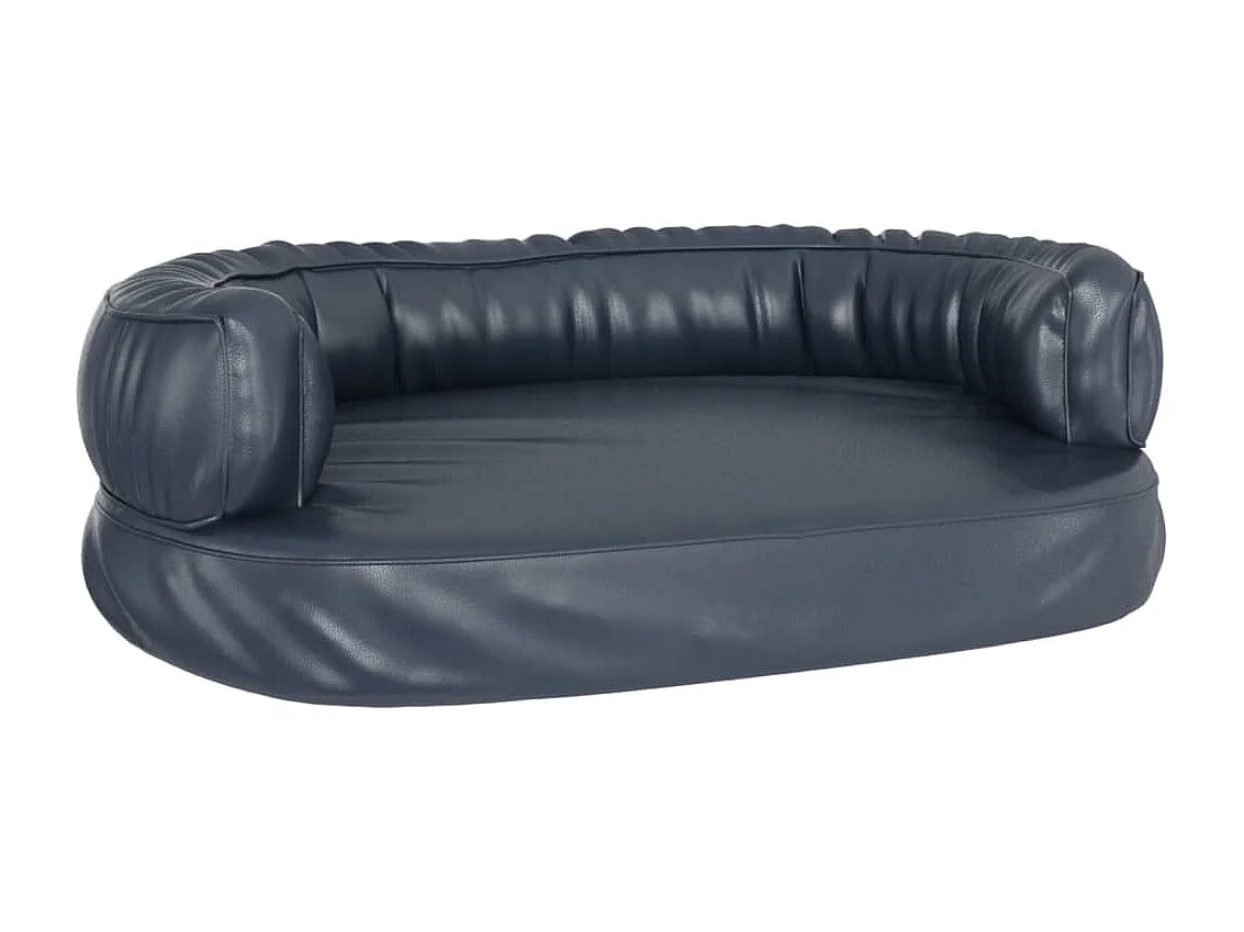 Lit pour chien ergonomique Mousse Bleu foncé 60x42cm Similicuir