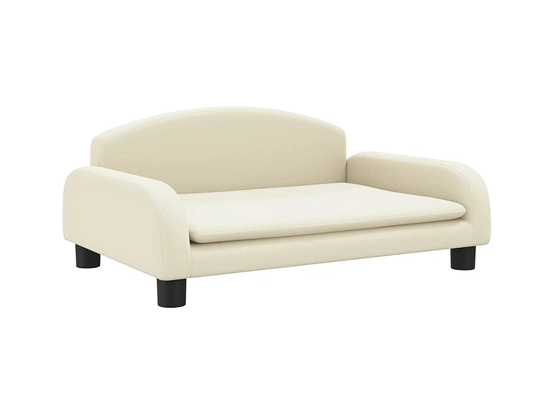 Cama para perros de cuero sintético crema 70x45x30 cm