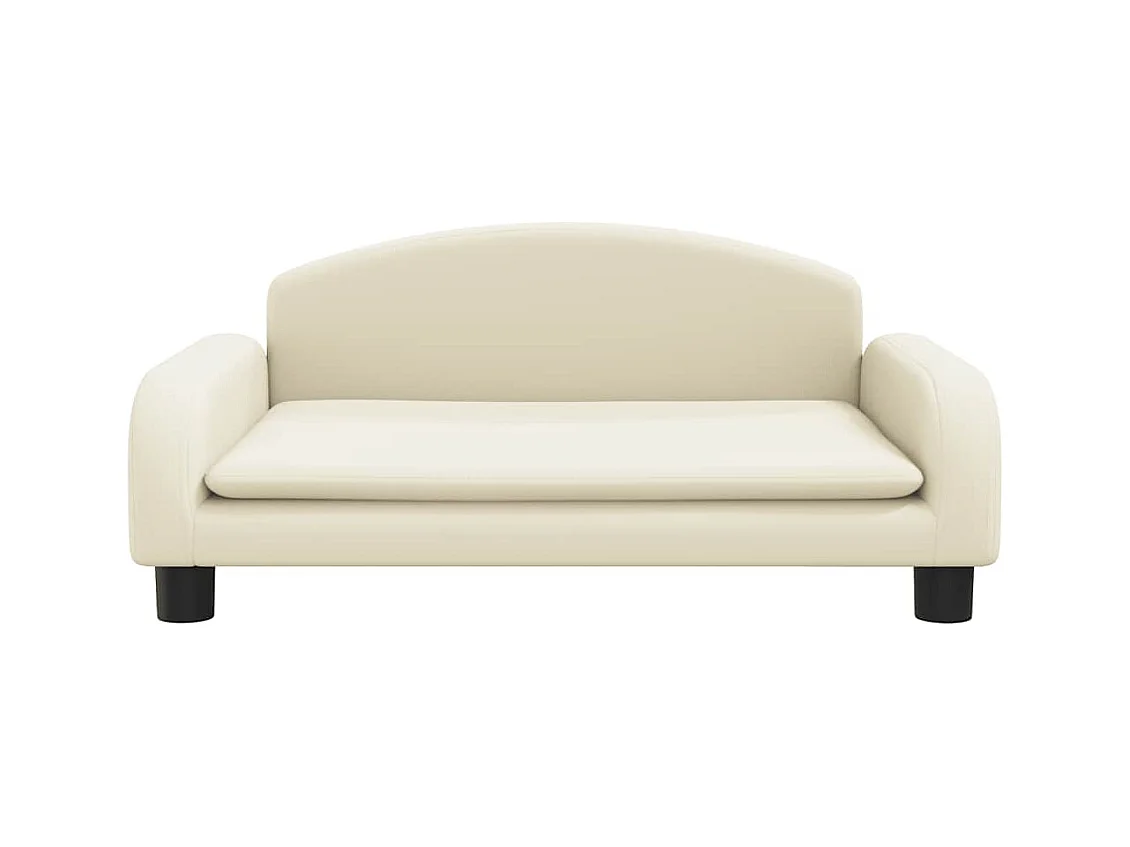 Cama para perros de cuero sintético crema 70x45x30 cm