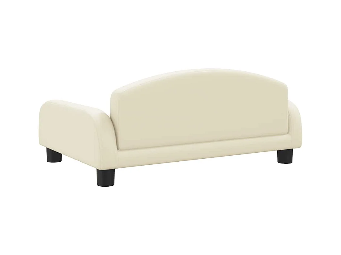 Cama para perros de cuero sintético crema 70x45x30 cm