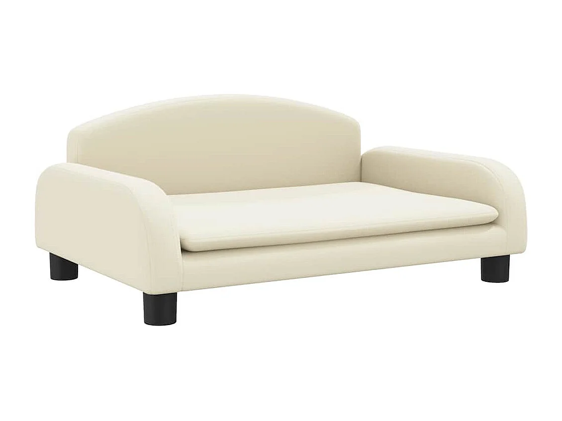 Lit pour chien crème 70x45x30 cm similicuir