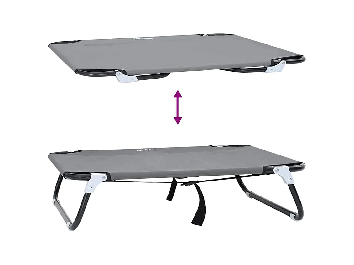 Cama para perro Gris Claro m Tela Oxford y Acero