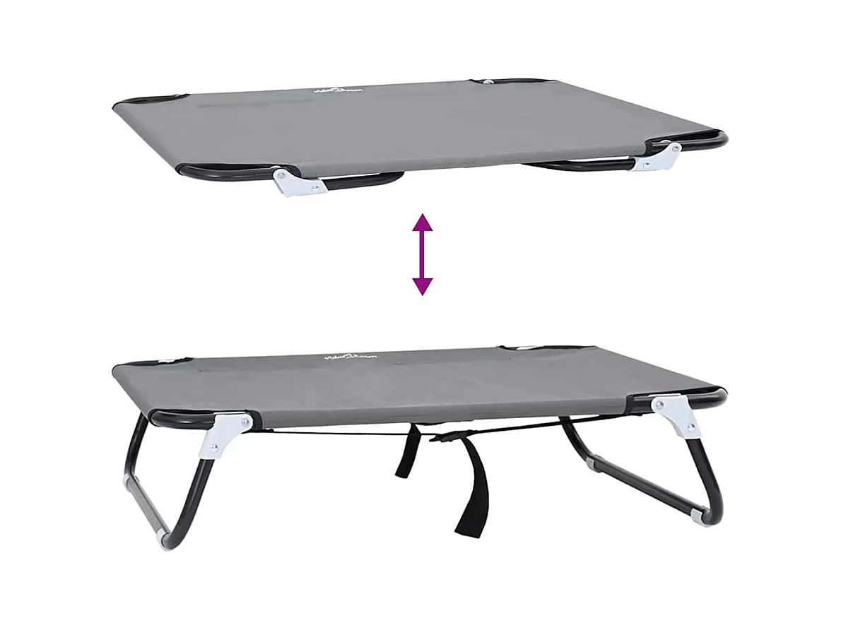 Cama para perro Gris Claro m Tela Oxford y Acero