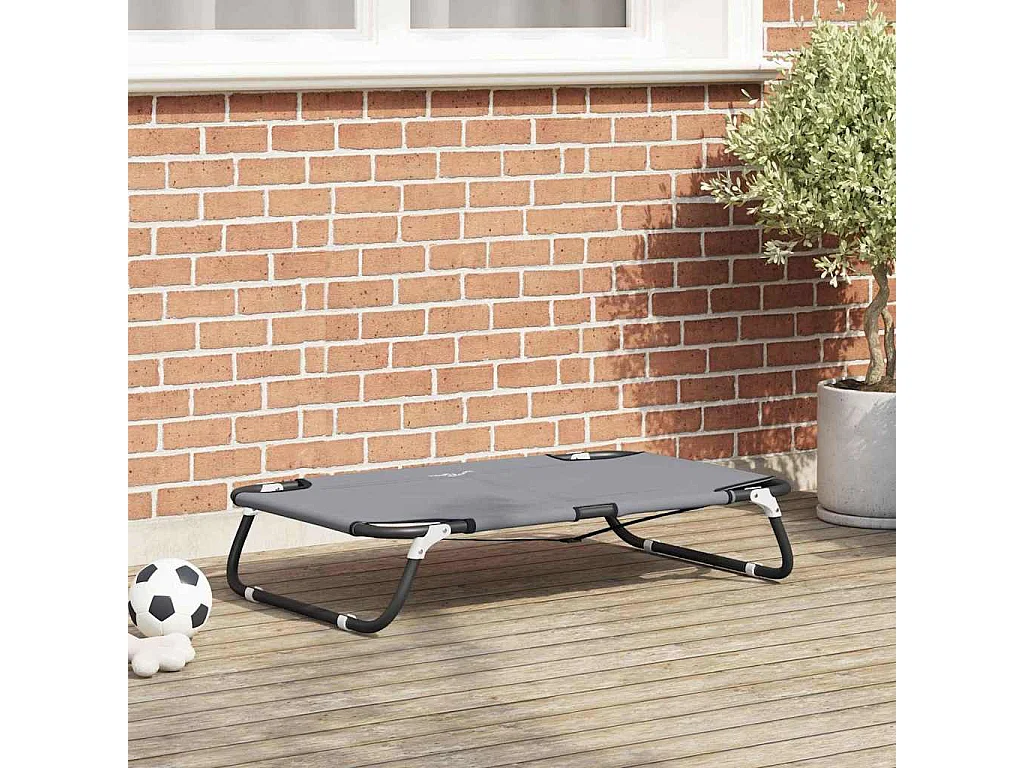 Lit pour Chien Gris clair m Tissu Oxford et Acier
