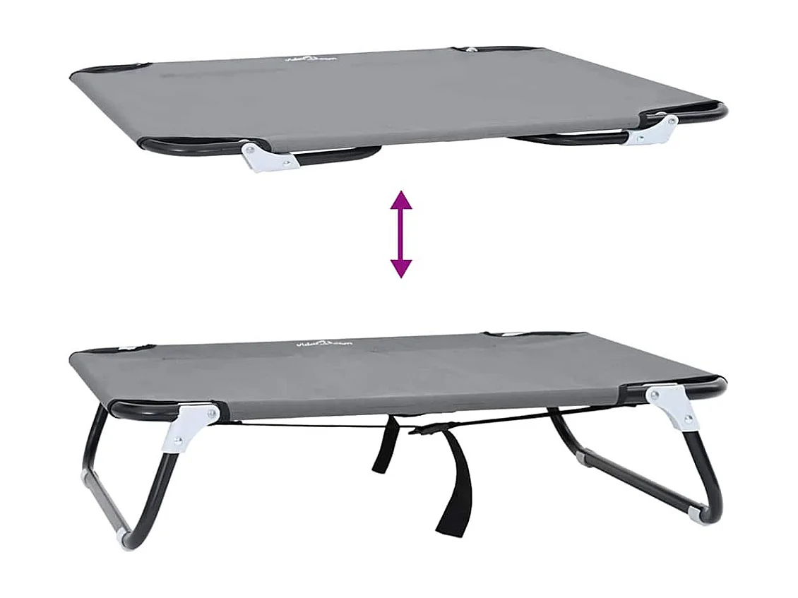 Lit pour Chien Gris clair m Tissu Oxford et Acier