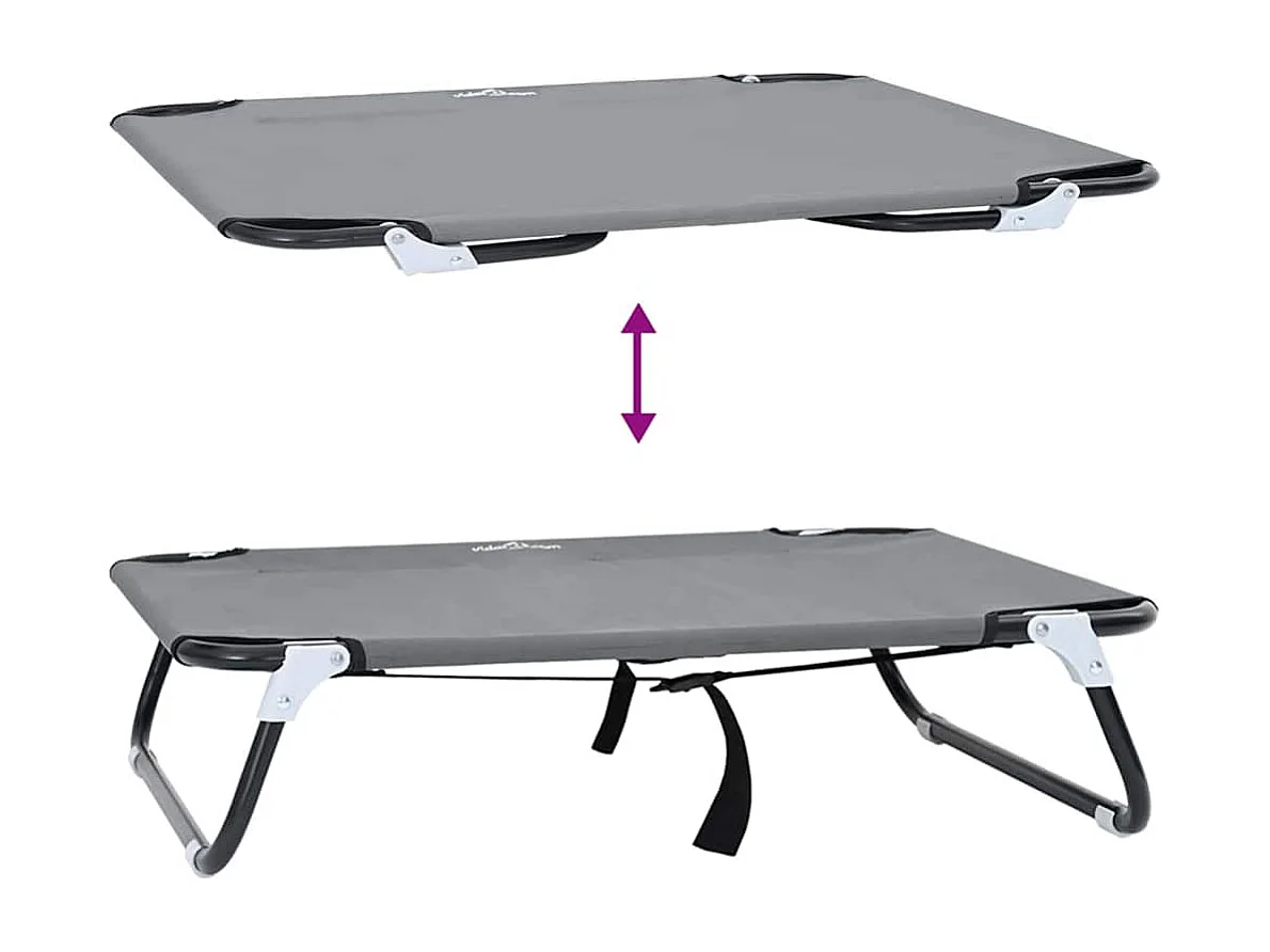 Lit pour Chien Gris clair m Tissu Oxford et Acier