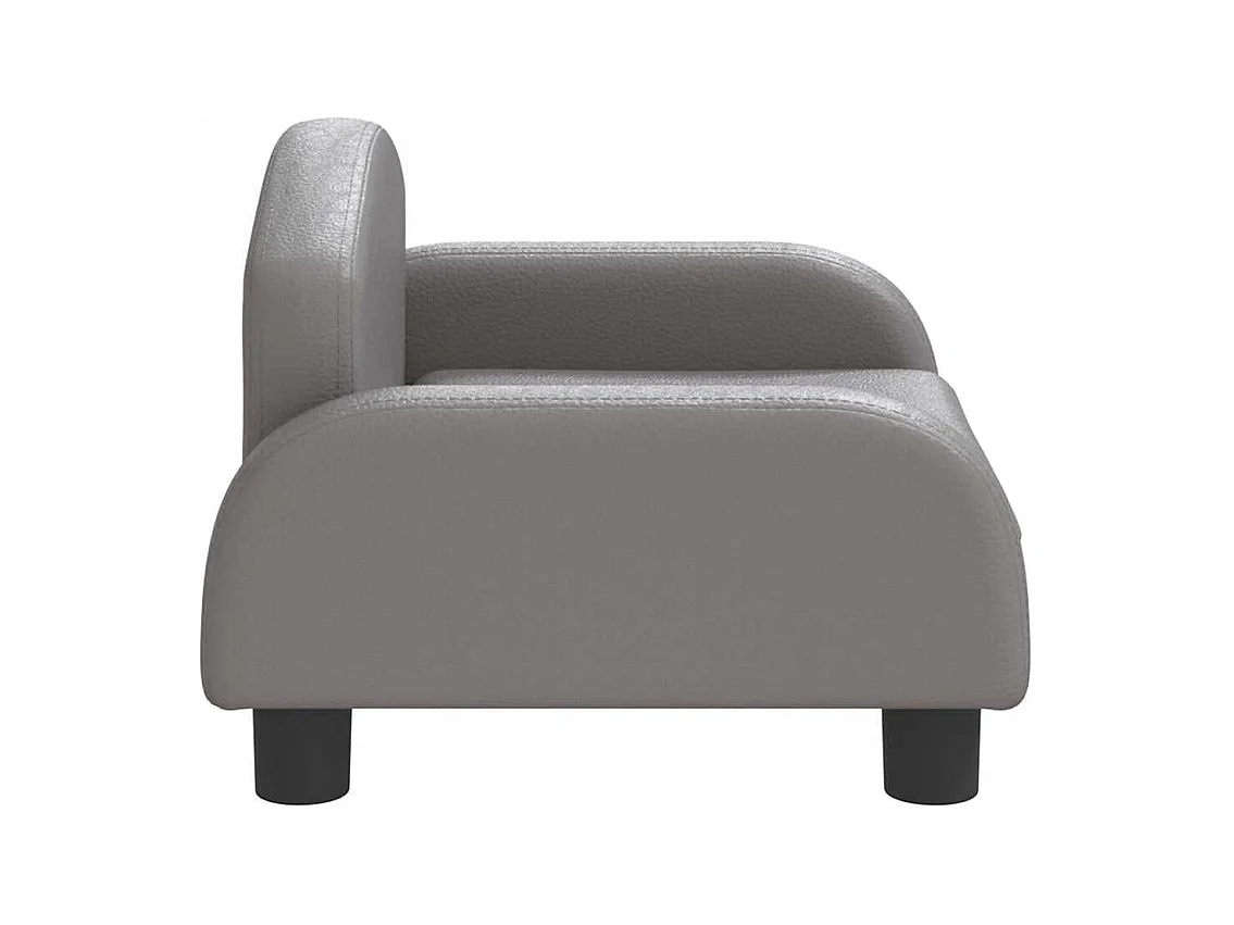 Cama para perros de cuero sintético gris 50x40x30 cm