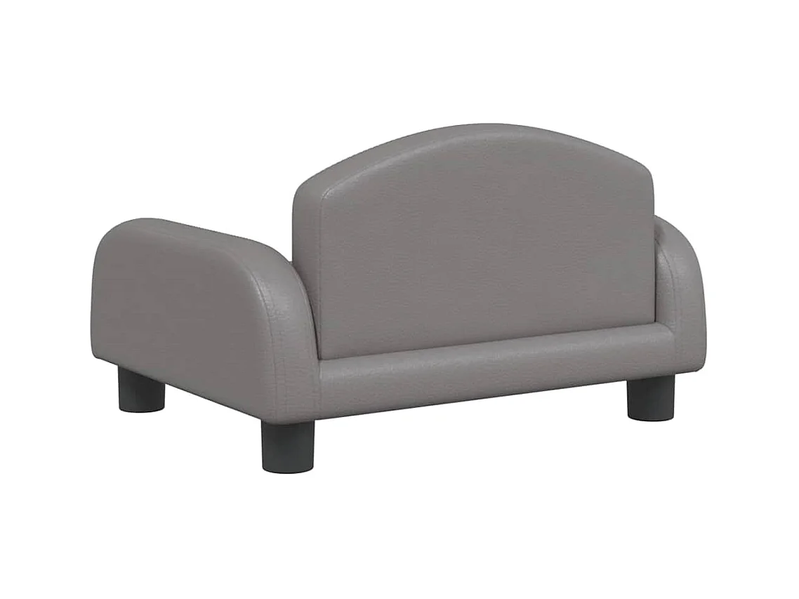 Cama para perros de cuero sintético gris 50x40x30 cm