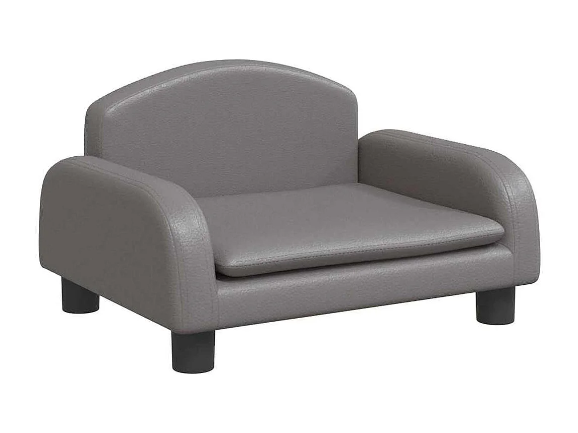 Lit pour chien gris 50x40x30 cm similicuir