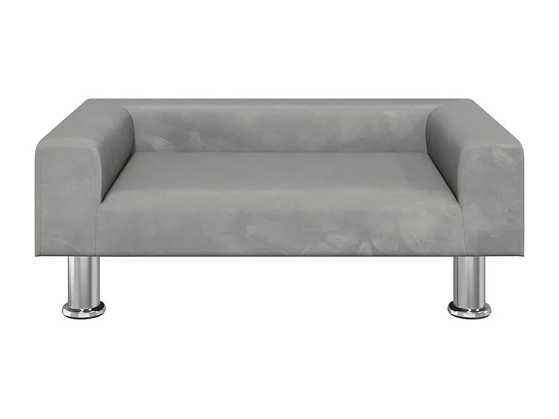 Cama para perros de terciopelo gris claro 70x45x26,5 cm