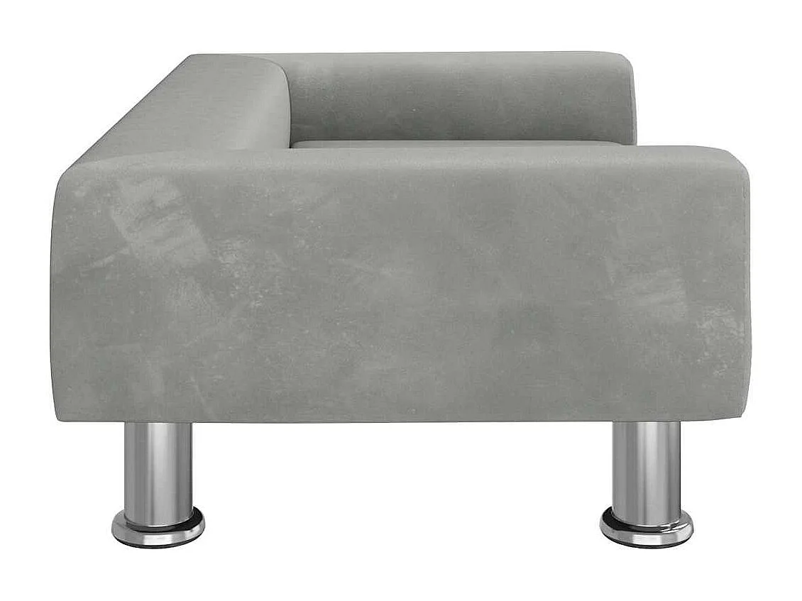 Cama para perros de terciopelo gris claro 70x45x26,5 cm