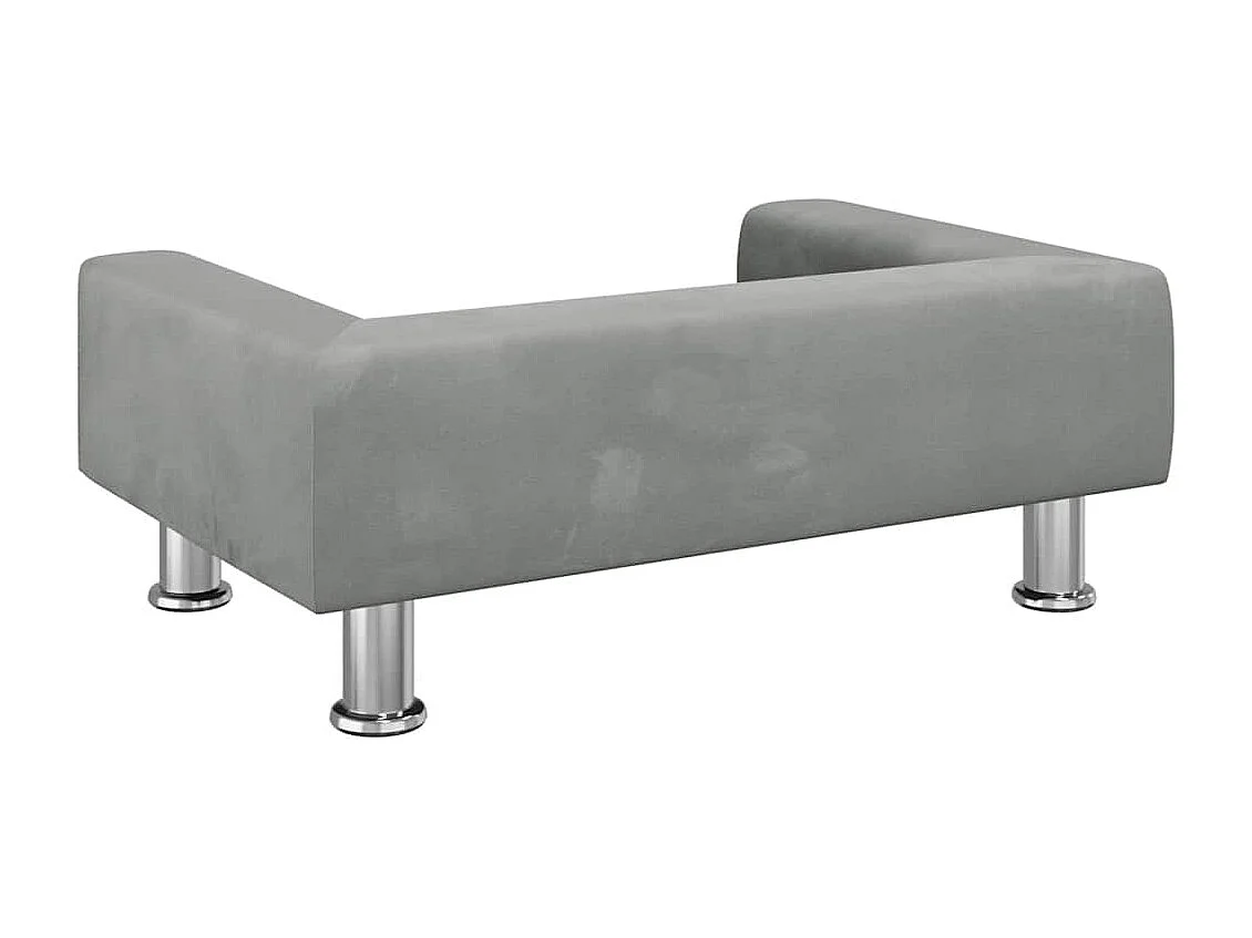 Cama para perros de terciopelo gris claro 70x45x26,5 cm