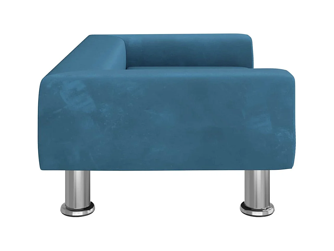 Cama para perros de terciopelo azul 70x45x26,5 cm