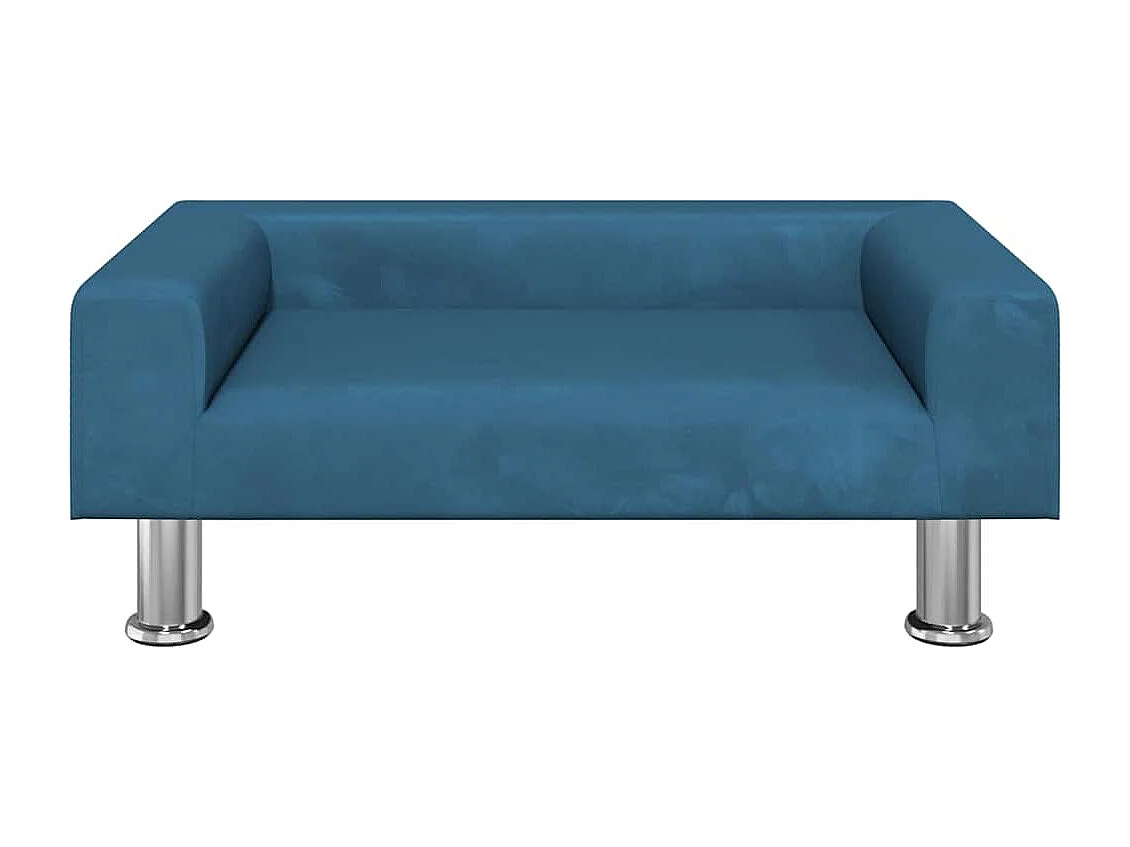 Lit pour chien bleu 70x45x26,5 cm velours