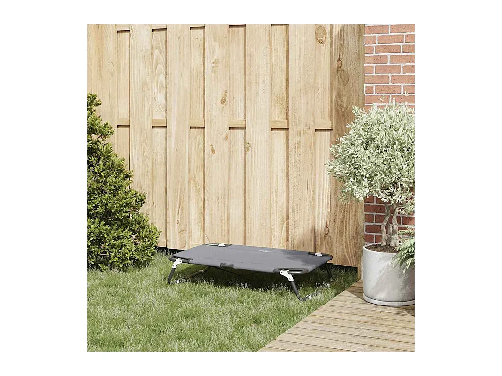 Cama para Cachorro Cinzento-claro s Tecido Oxford e Aço