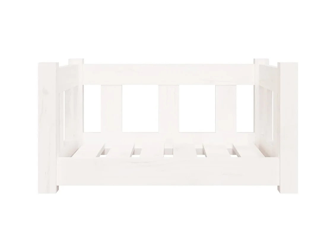 Lit pour chien blanc 55,5x45,5x28 cm bois de pin solide
