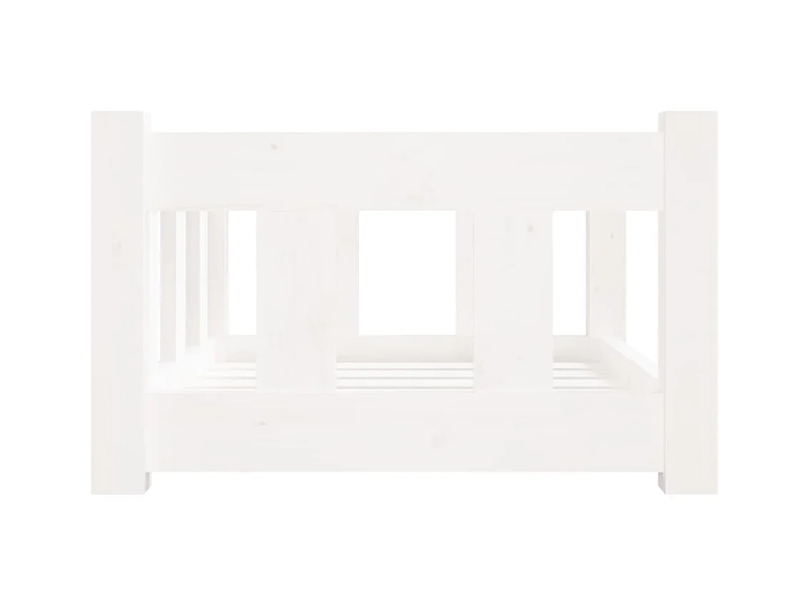 Lit pour chien blanc 55,5x45,5x28 cm bois de pin solide