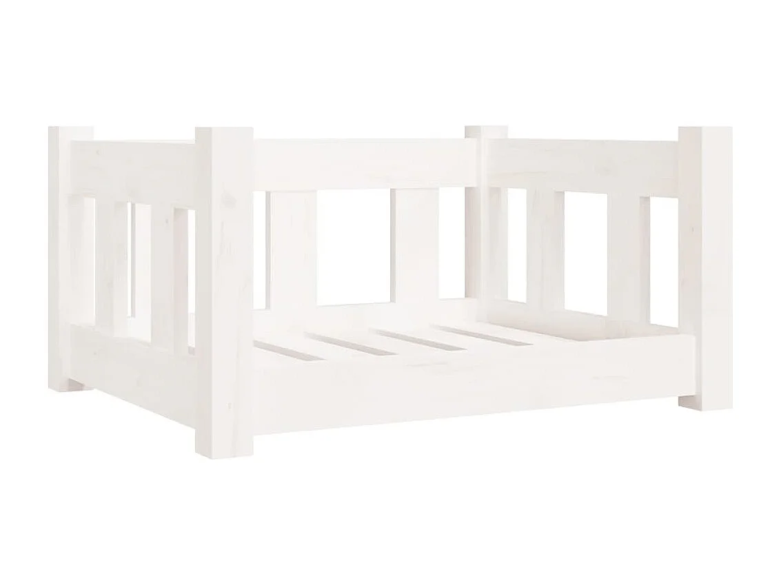Lit pour chien blanc 55,5x45,5x28 cm bois de pin solide