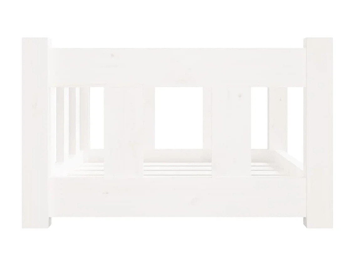 Lit pour chien blanc 55,5x45,5x28 cm bois de pin solide