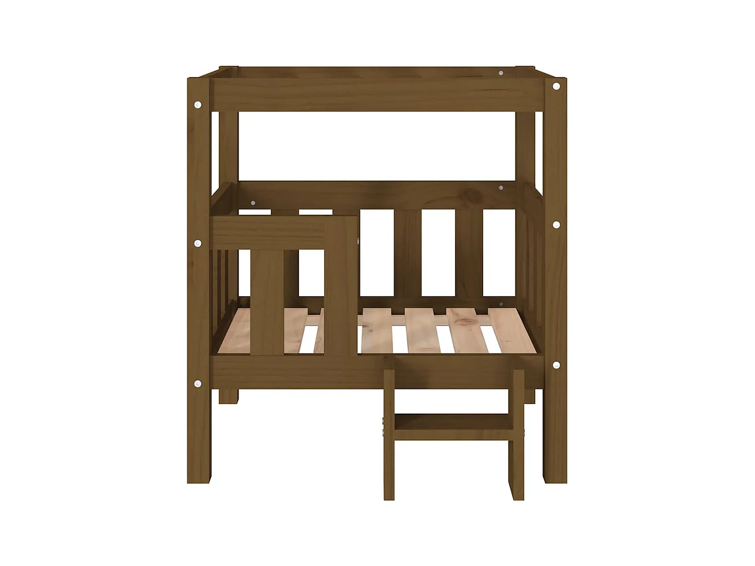 Cama para perros madera maciza pino marrón miel 65,5x50,5x70 cm