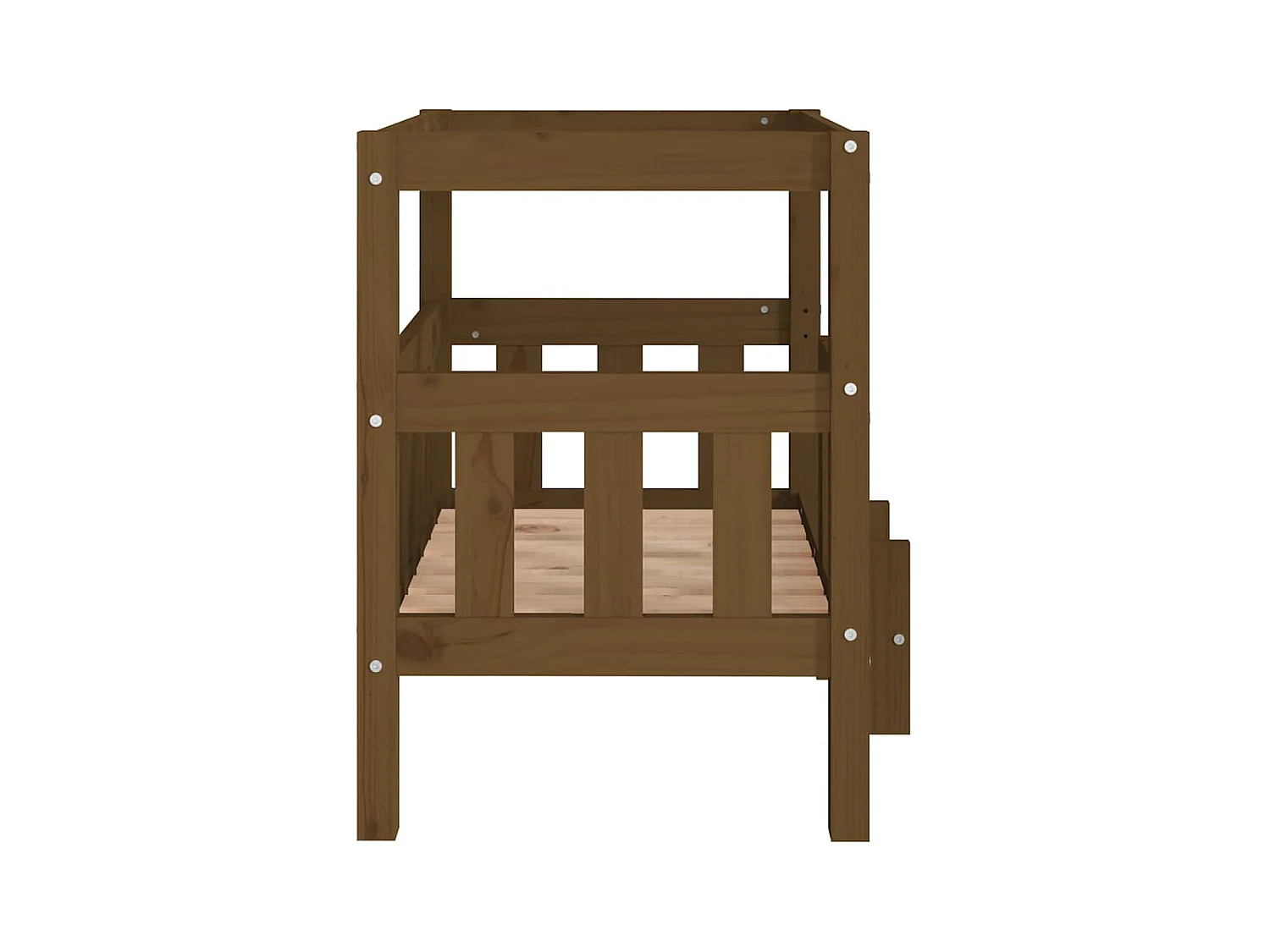 Cama para perros madera maciza pino marrón miel 65,5x50,5x70 cm