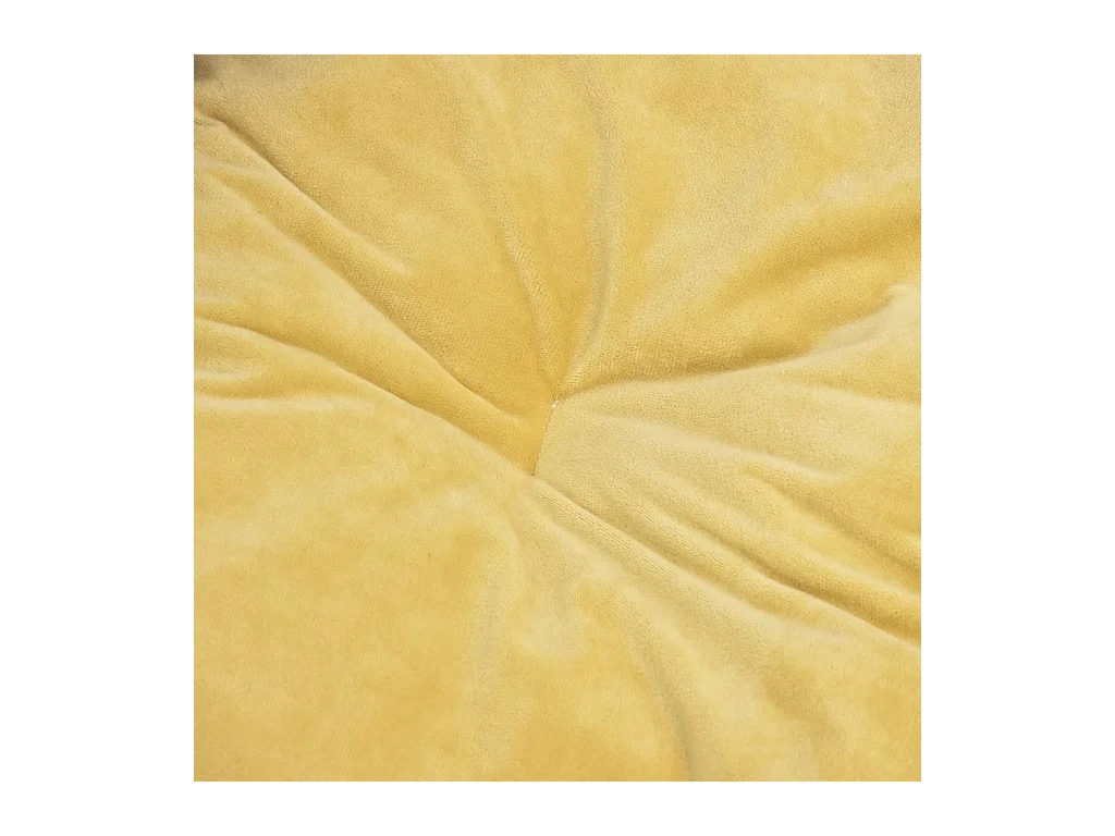 Cama de perro felpa y cuero sintético negro amarillo 99x89x21cm