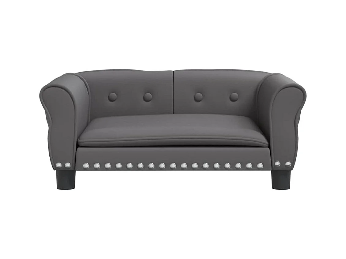 Cama para perros de cuero sintético gris 70x45x30 cm
