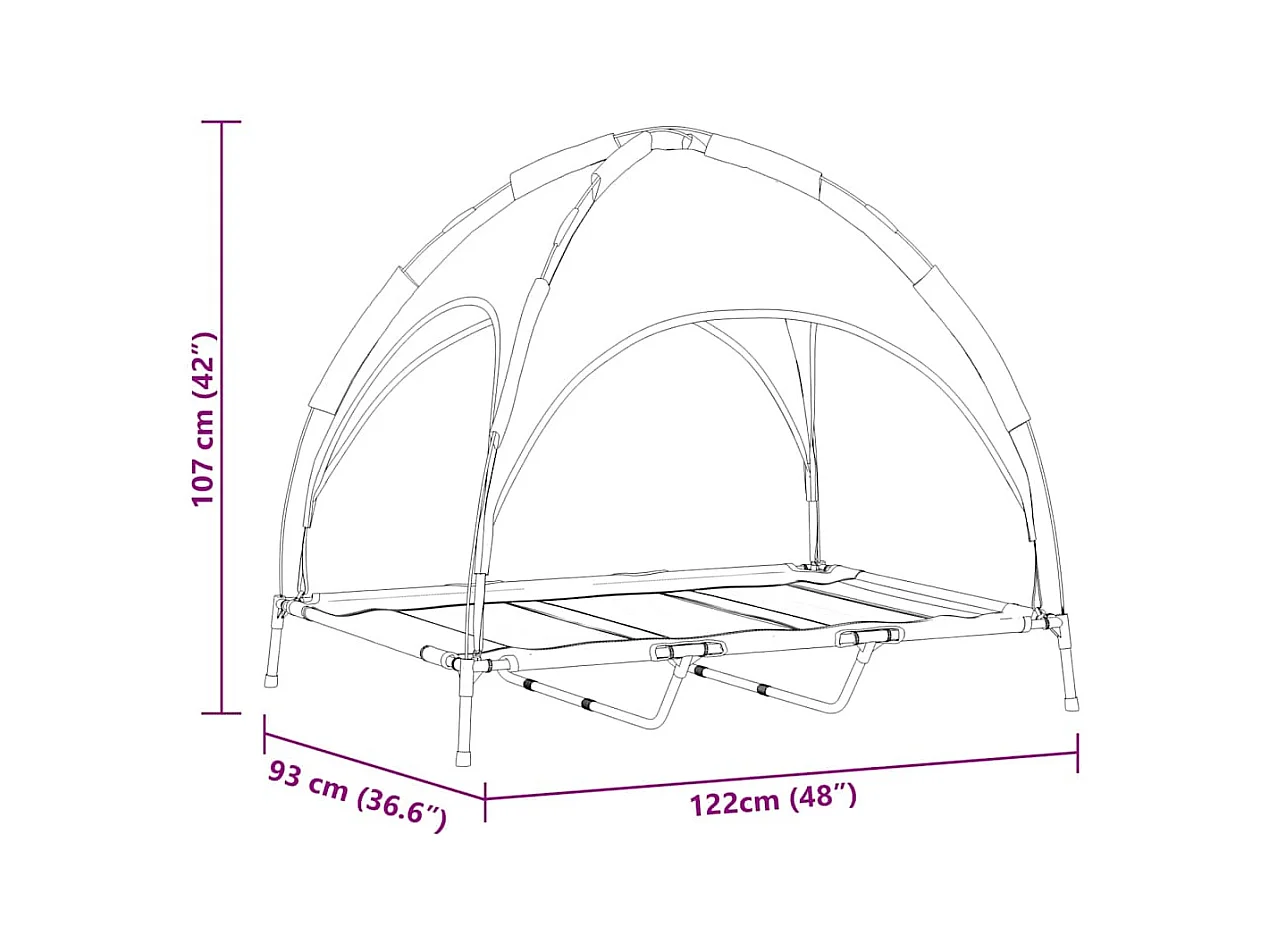 Cama para perro Negro xl Acero