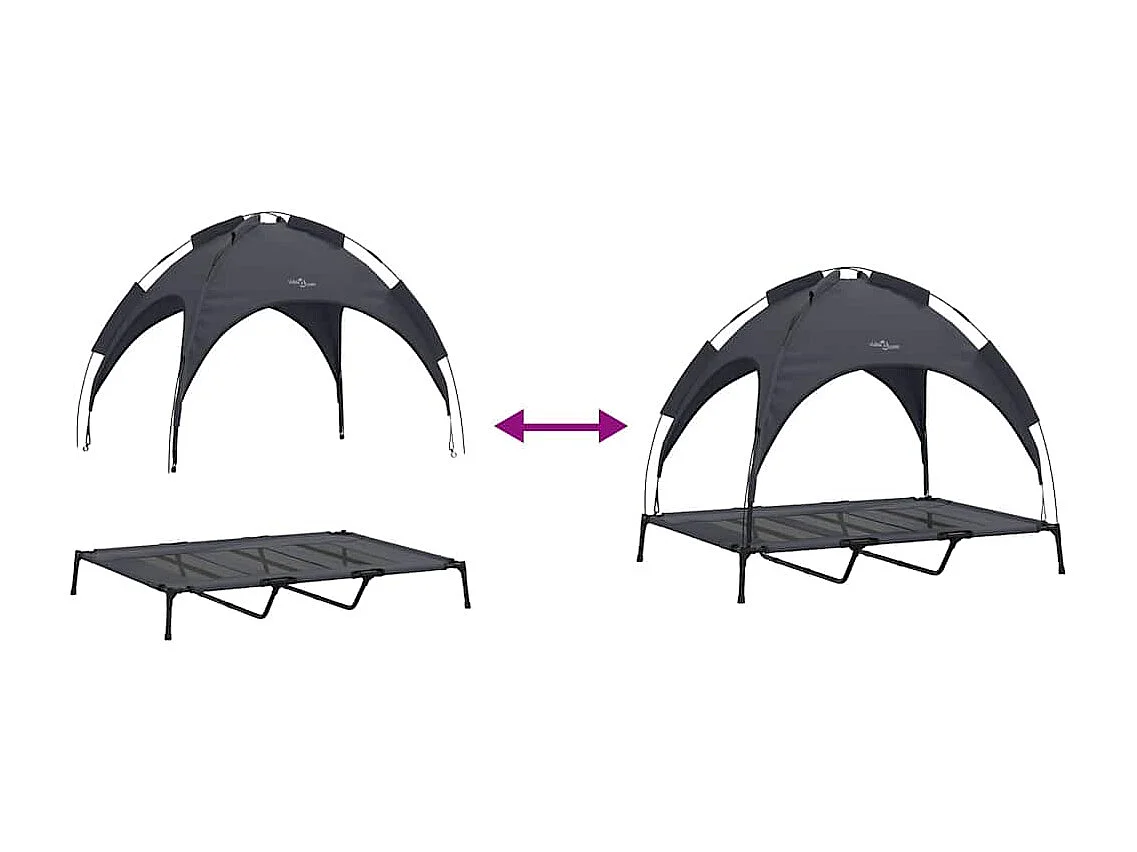 Lit pour Chien Noir xl Acier