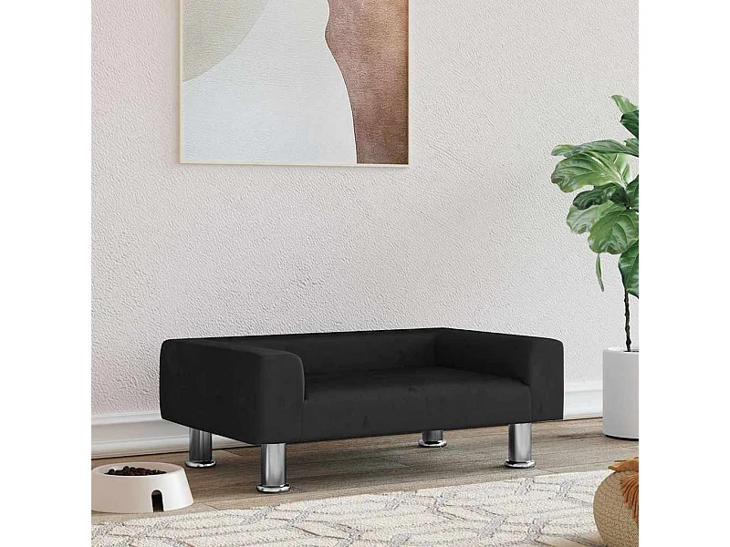 Lit pour chien noir 70x45x26,5 cm velours