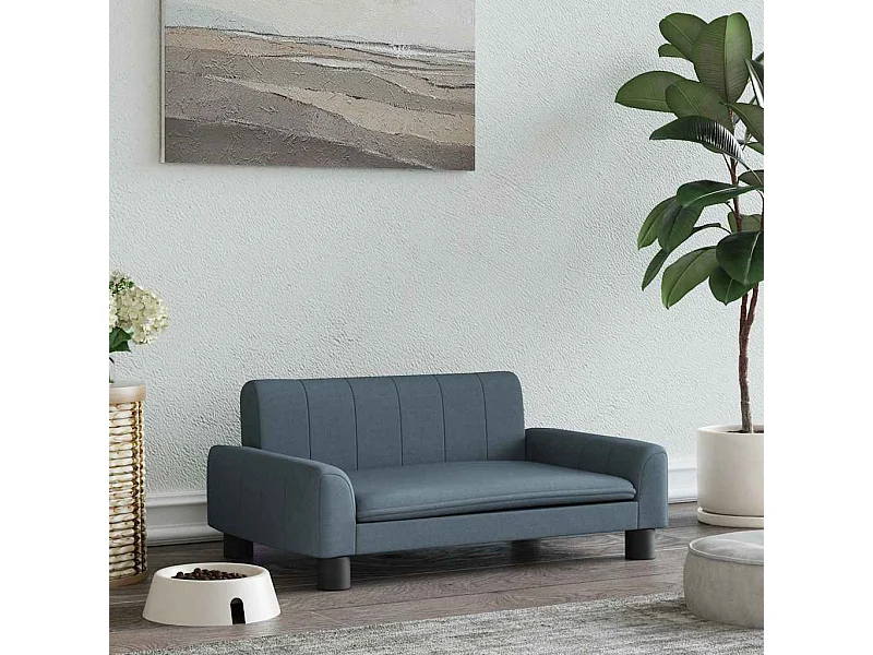 Cama para perros de tela gris oscuro 70x45x30 cm