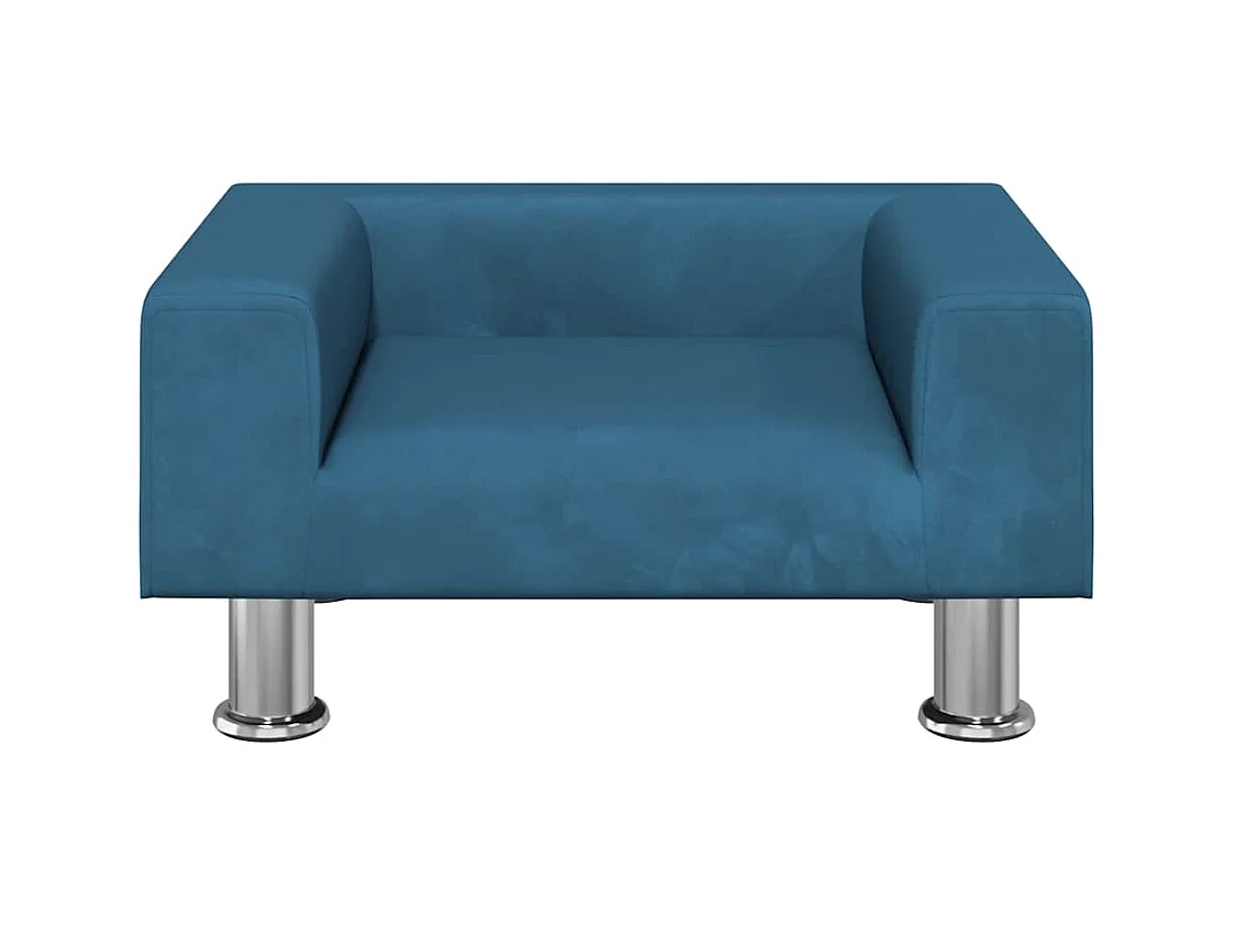 Cama para perros de terciopelo azul 50x40x26,5 cm