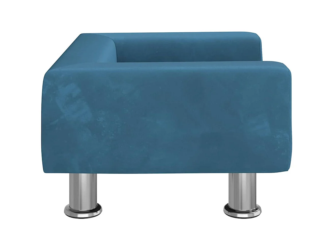 Cama para perros de terciopelo azul 50x40x26,5 cm
