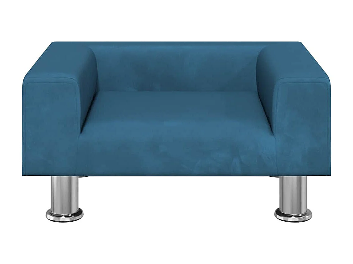 Lit pour chien bleu 50x40x26,5 cm velours