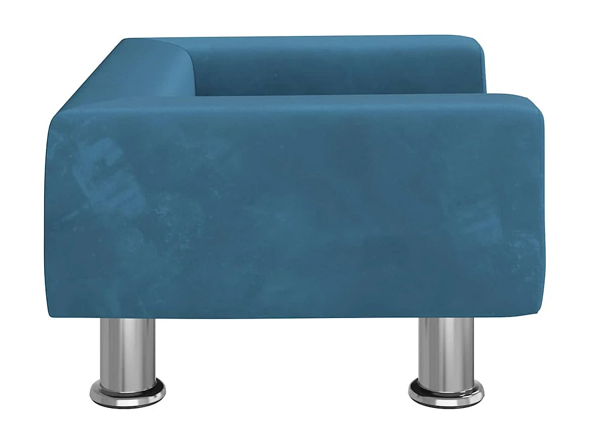 Lit pour chien bleu 50x40x26,5 cm velours