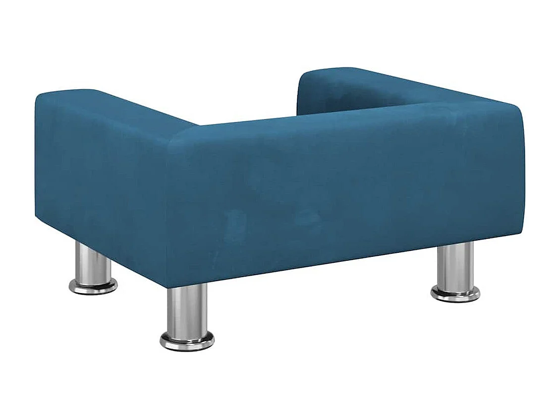 Lit pour chien bleu 50x40x26,5 cm velours
