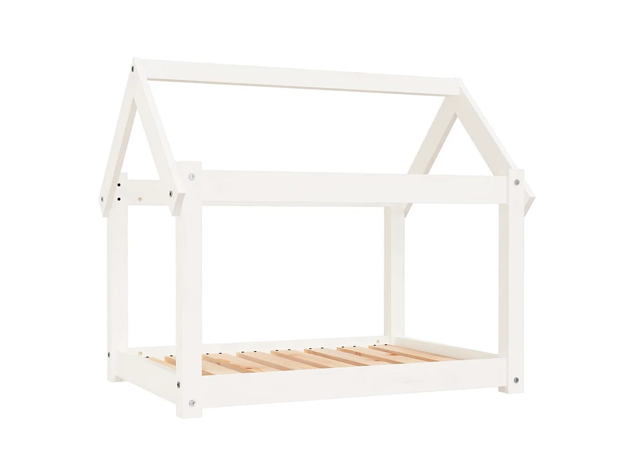 Cama para cães 81x60x70 cm madeira de pinho maciça branco