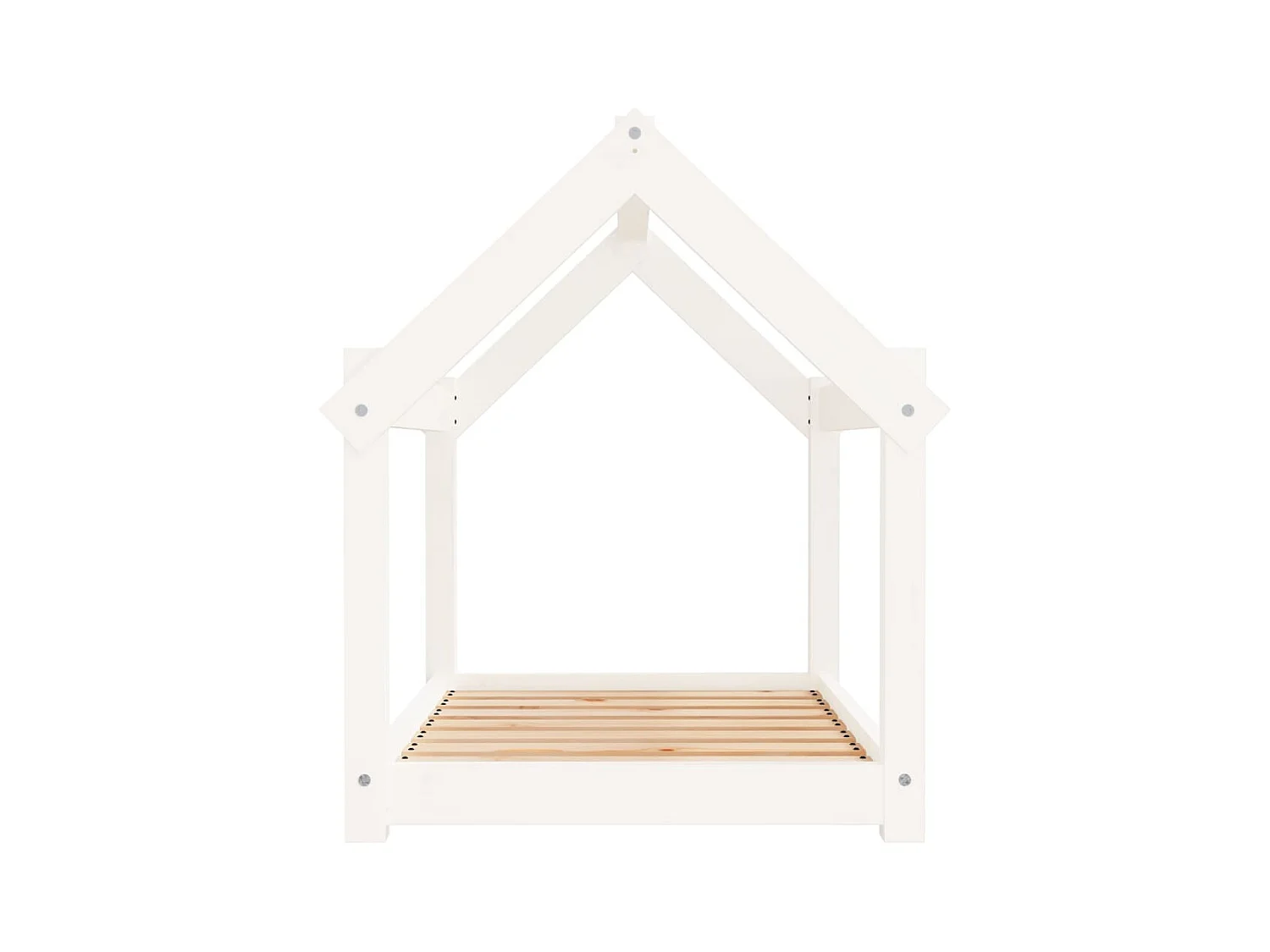 Cama para cães 81x60x70 cm madeira de pinho maciça branco