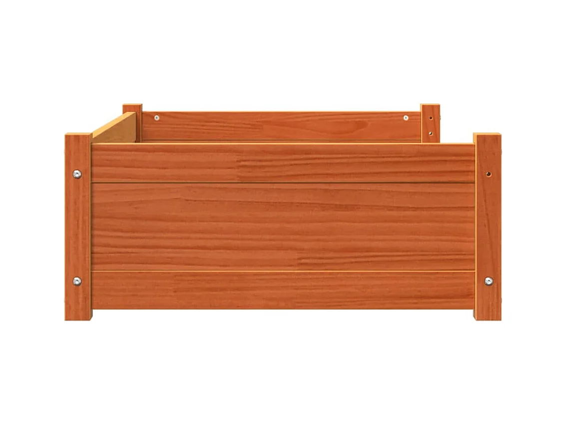 Cama para perros madera maciza pino marrón cera 95,5x65,5x28 cm