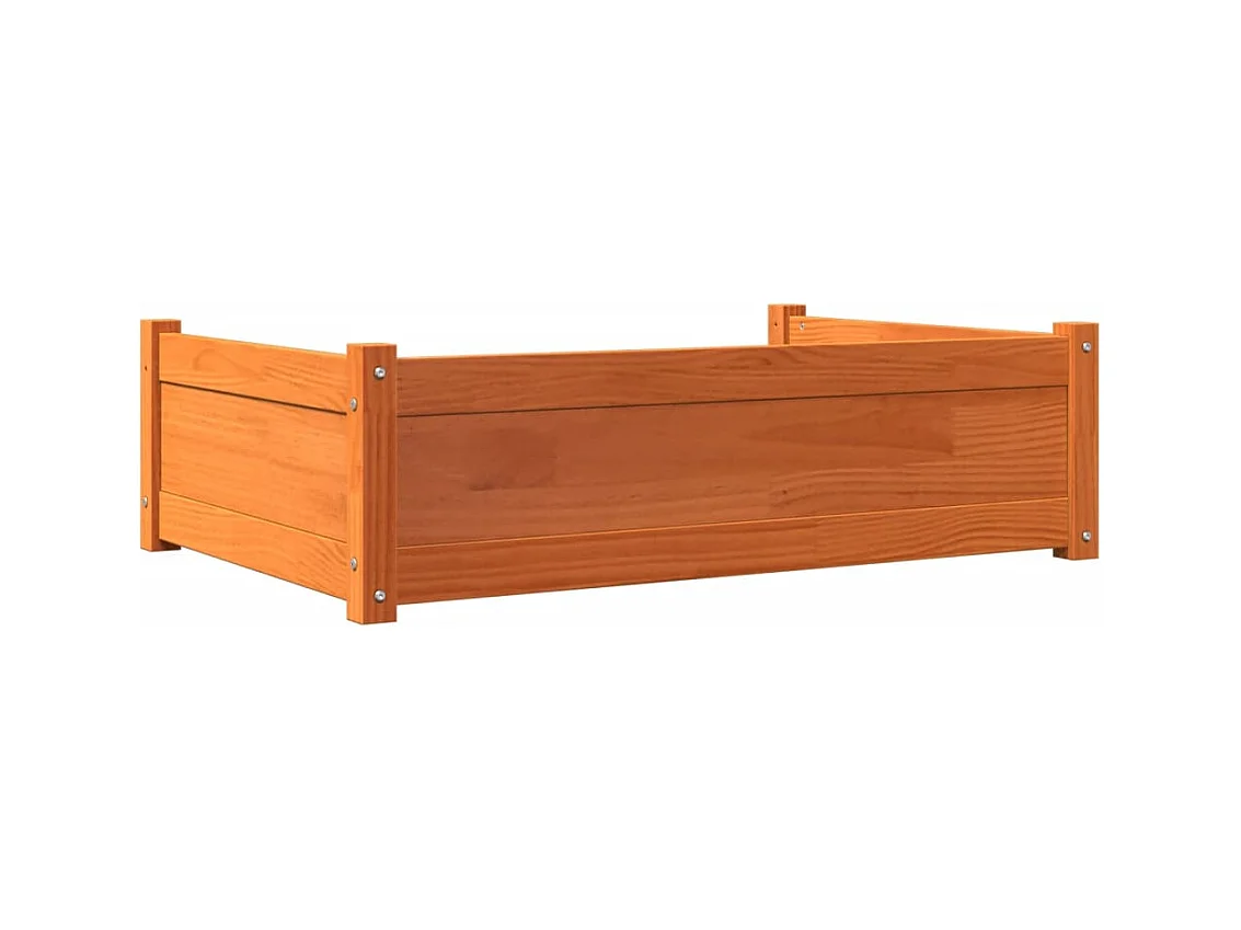 Cama para perros madera maciza pino marrón cera 95,5x65,5x28 cm