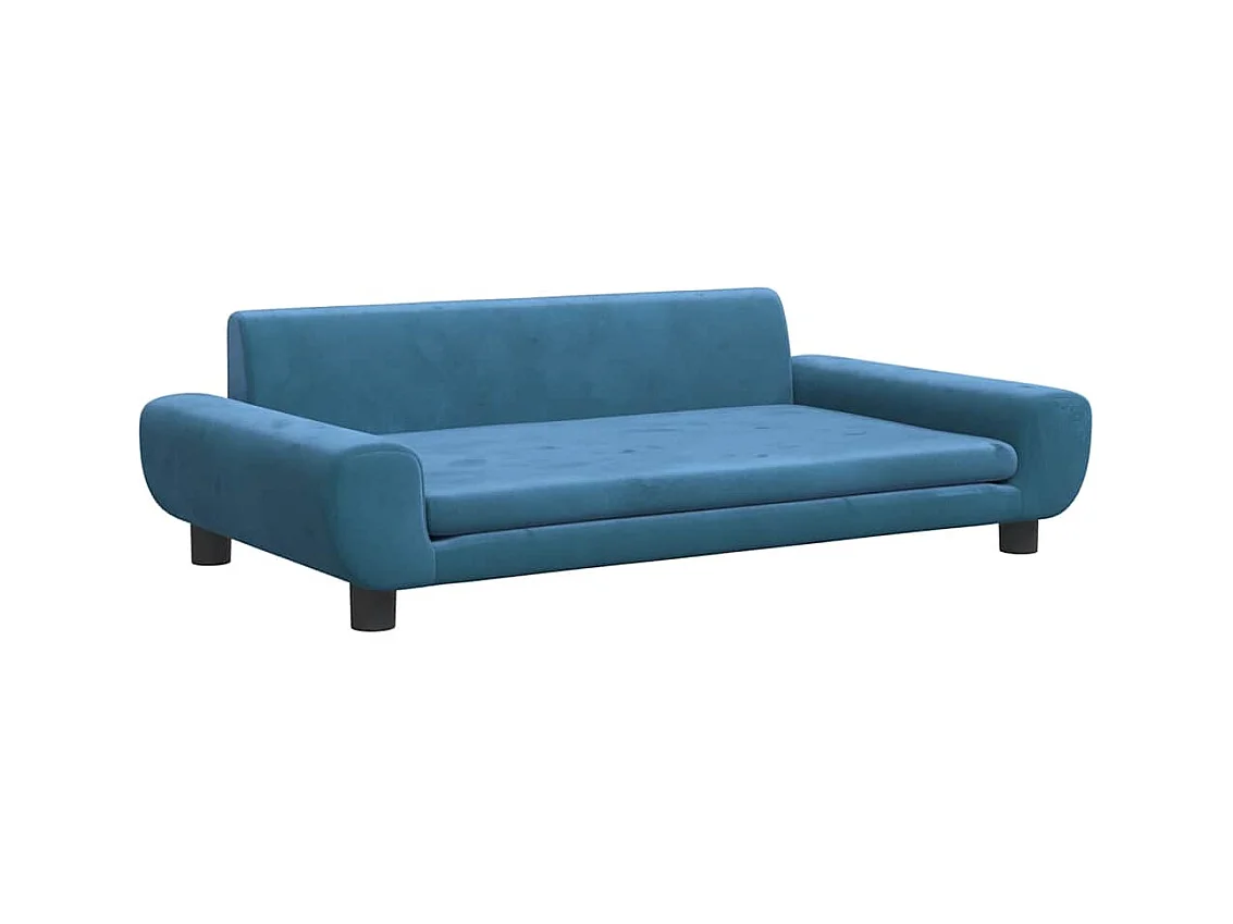 Cama para perros de terciopelo azul 100x54x33 cm