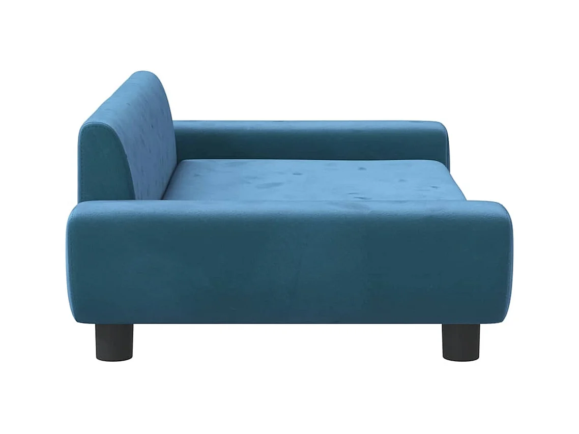 Cama para perros de terciopelo azul 100x54x33 cm