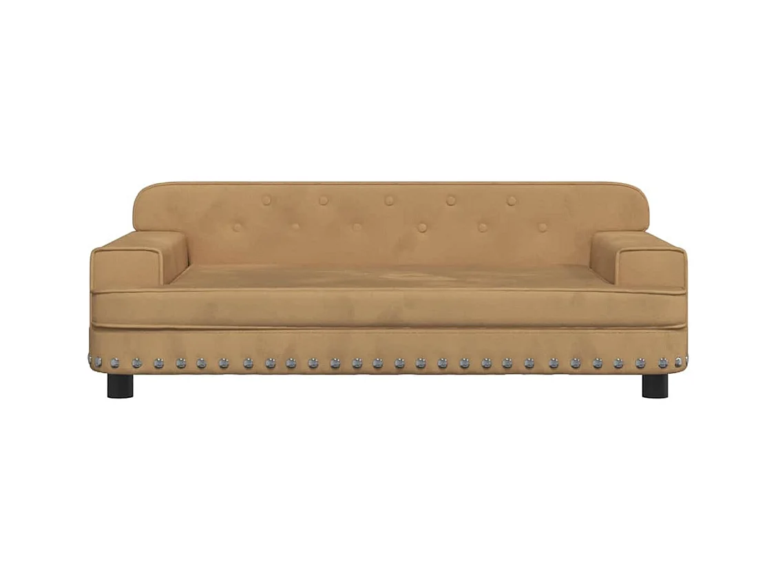 Cama para perros de terciopelo marrón 90x53x30 cm