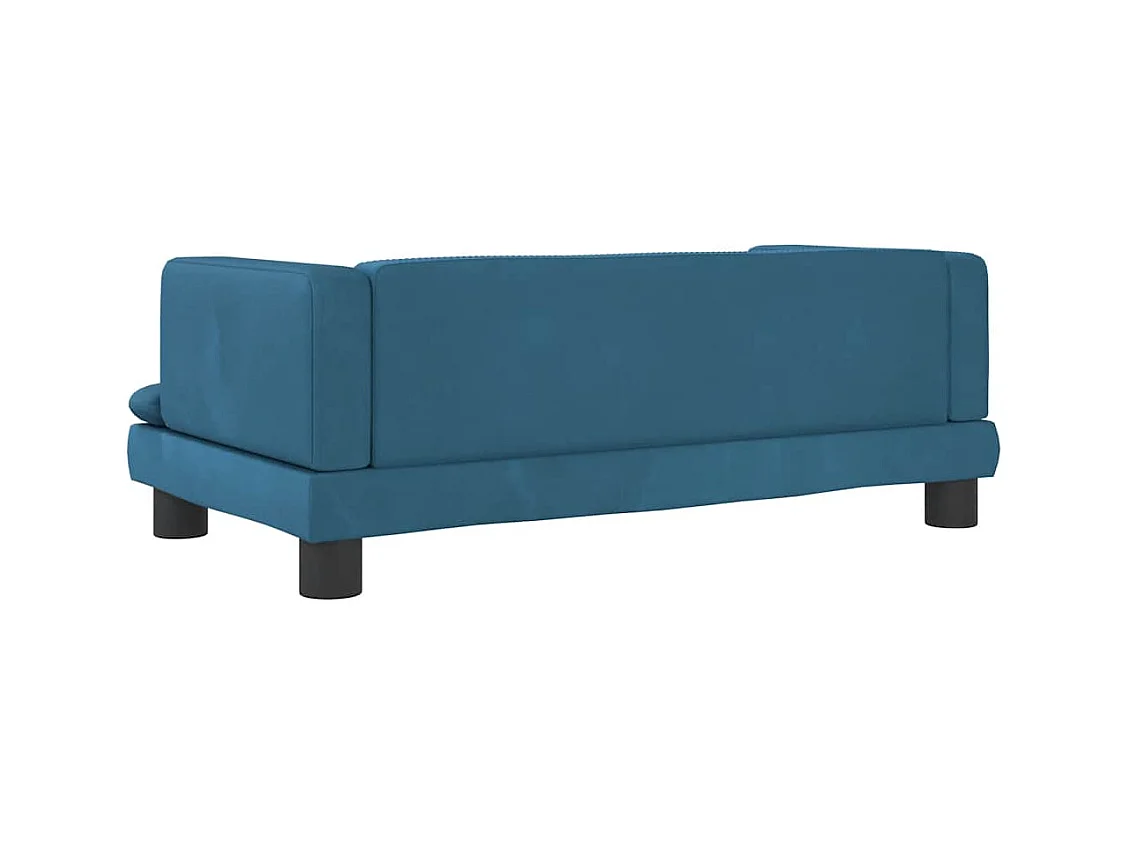 Cama para perros de terciopelo azul 80x45x30 cm