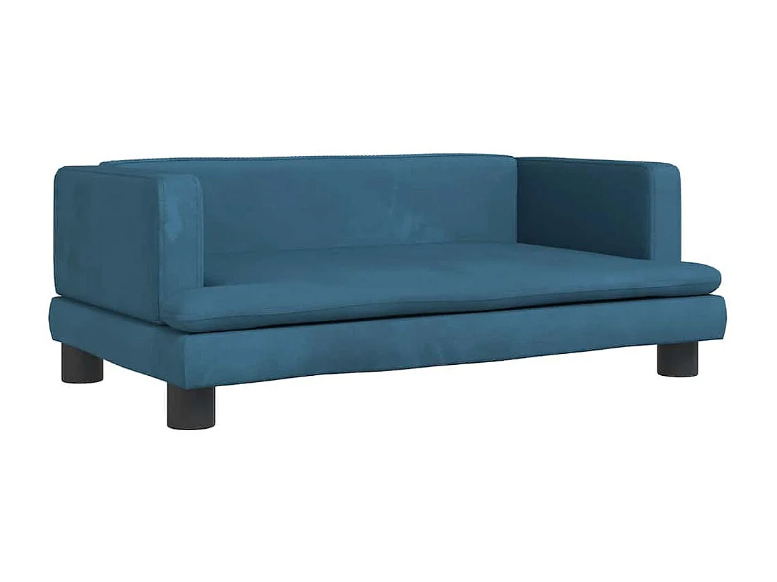 Lit pour chien bleu 80x45x30 cm velours