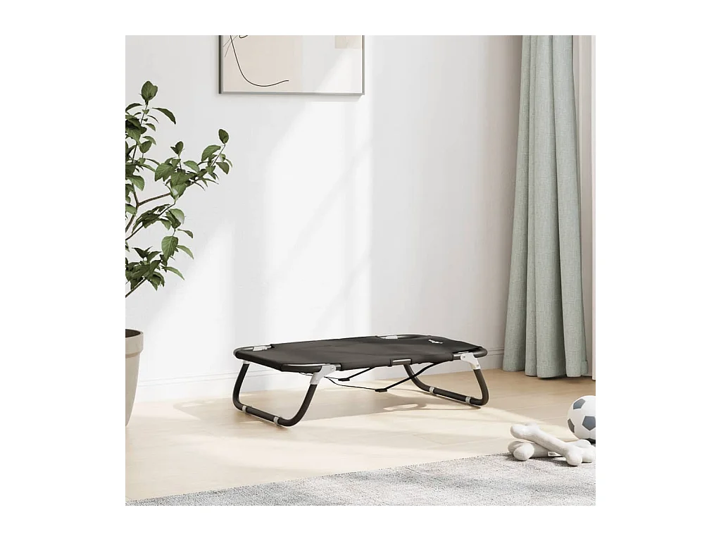 Cama para cães dobrável tecido oxford e aço antracite