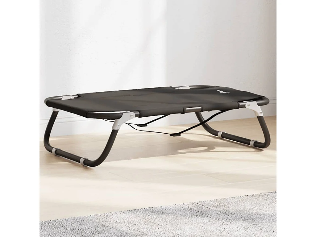 Lit pour chien pliable anthracite tissu Oxford et acier